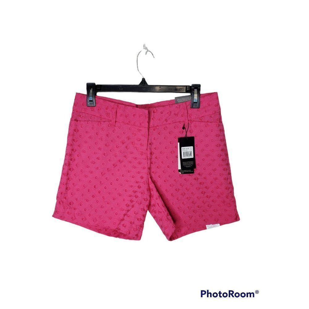The Limited Hot Pink Barbie Core Eyelet 100% Cotton Tailored Stretch Shorts